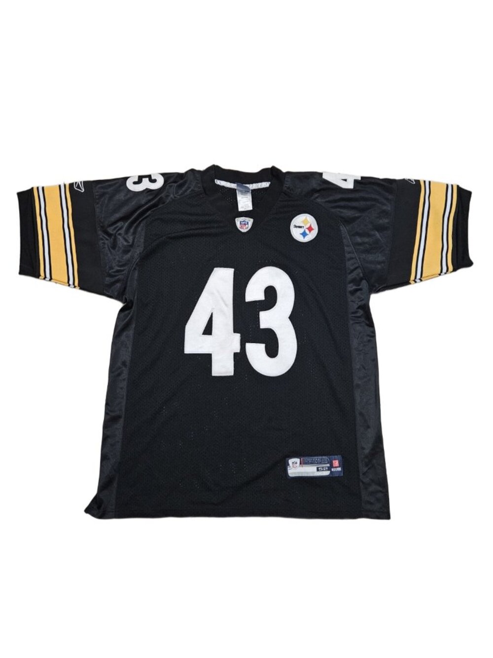 Troy Polamalu Steelers #43 Reebok Jersey Size 52